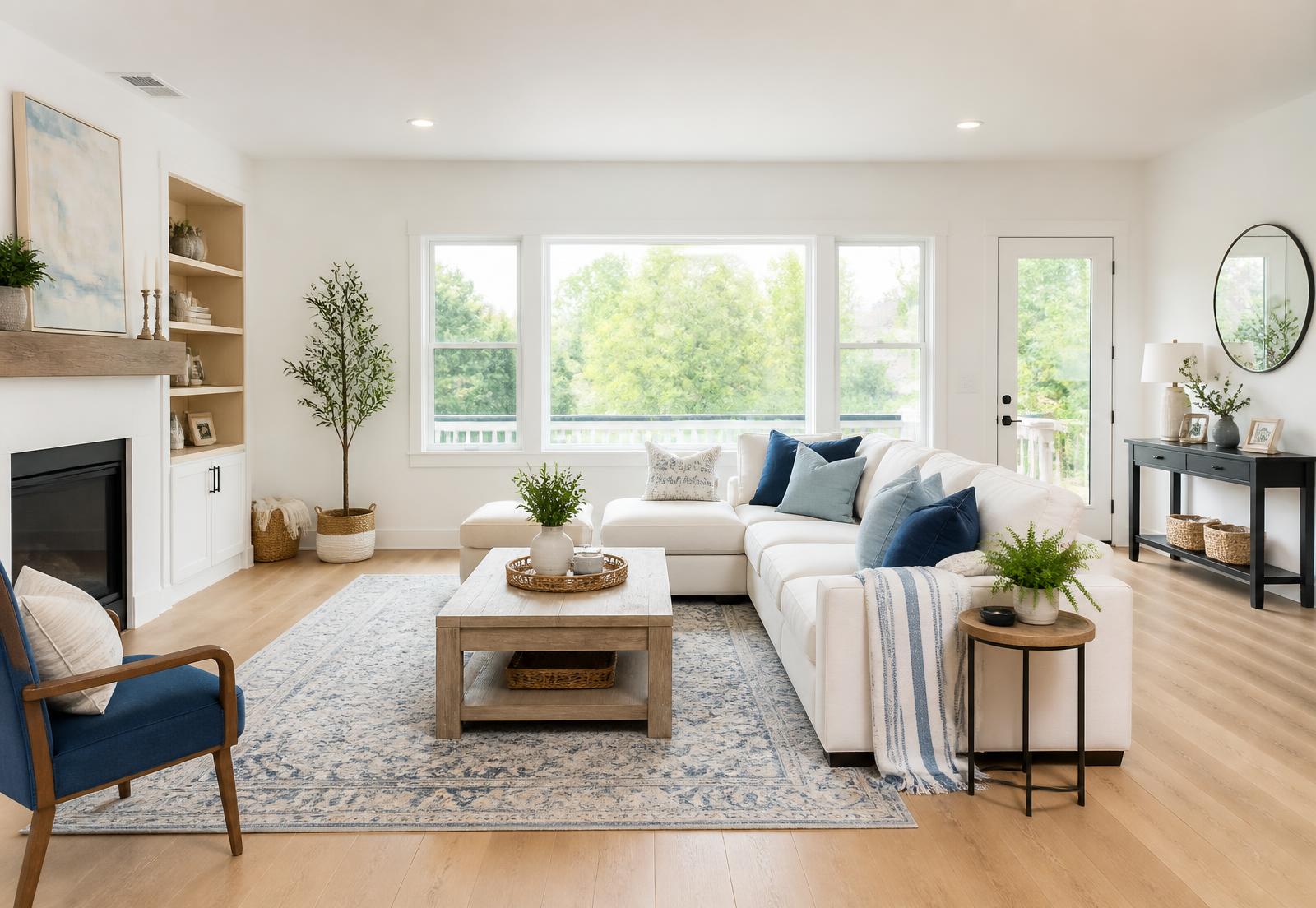 Bright, freshly cleaned living room in a Chicago home